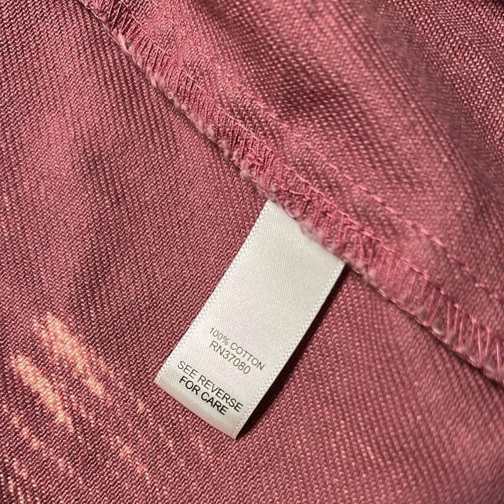 Versona Y2K Streetwear Mauve Bleach Brushstroke Denim Jacket Cyber Grunge Indie - Picture 6 of 10